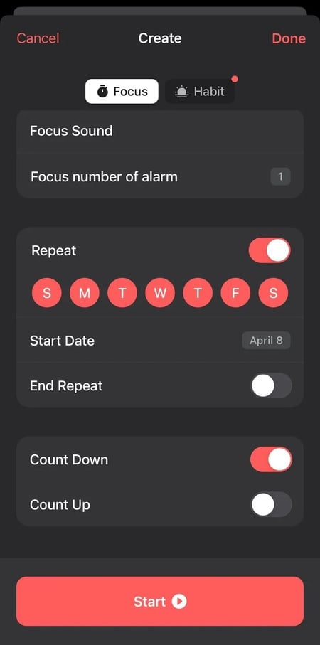 pomodoro technique app, focus keeper